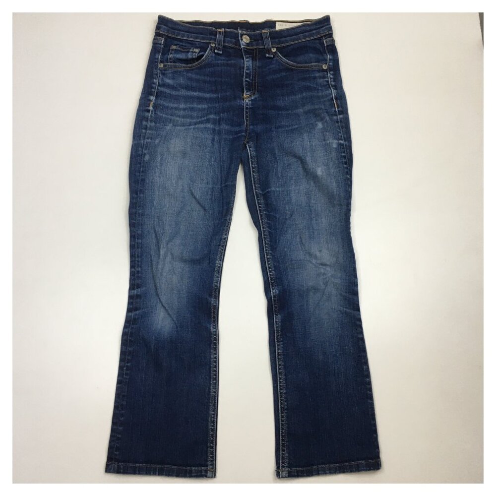 RAG & BONE Kensington Wash 10" Crop 5 Pocket Logo Hardware Jeans